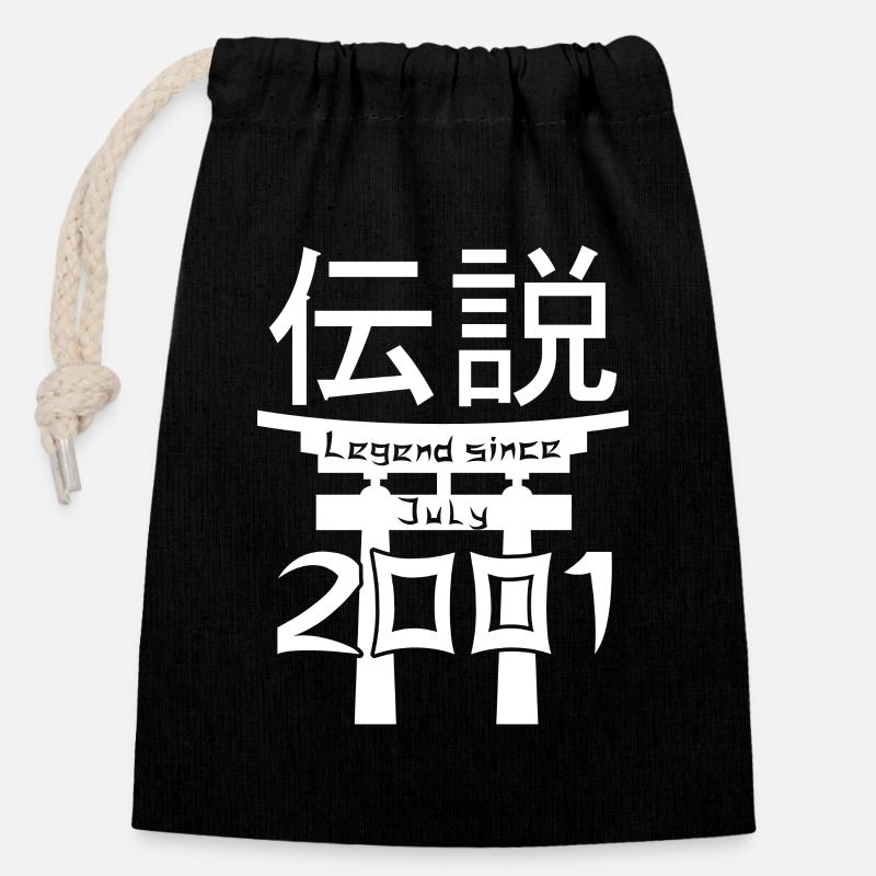 Legend since July 2001 Birthday Gift - Closable cotton gift bag (14x20cm) - black