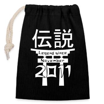 Legend since November 2011 Birthday Gift - Closable cotton gift bag (14x20cm) - black - Front