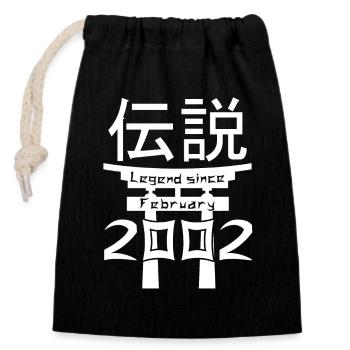 Legend since February 2002 Birthday Gift - Closable cotton gift bag (14x20cm) - black - Front