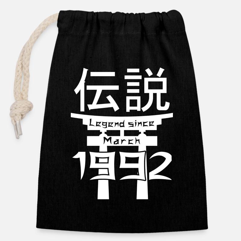 Legend since March 1992 Birthday Gift - Closable cotton gift bag (14x20cm) - black