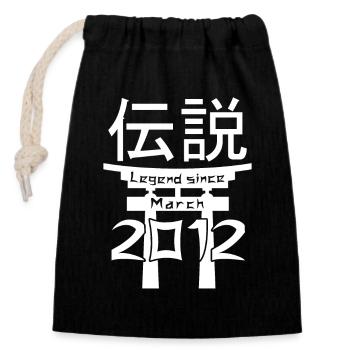 Legend since March 2012 Birthday Gift - Closable cotton gift bag (14x20cm) - black - Front
