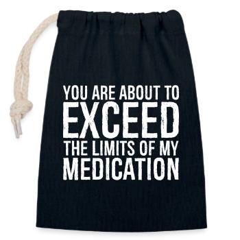 you are about to exceed the limits - Sac cadeau en coton avec cordon (14 x 20 cm) - bleu marine - Devant