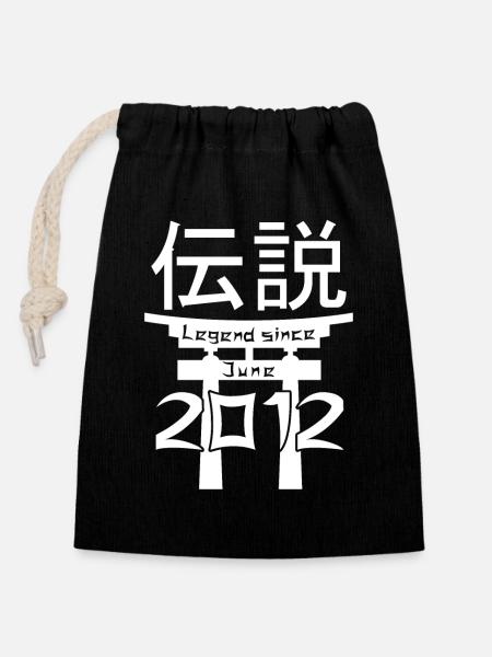 Legend since June 2012 Birthday Gift - Closable cotton gift bag (14x20cm) - black