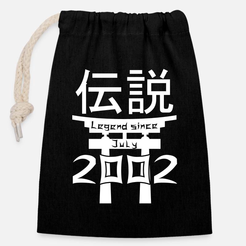 Legend since July 2002 Birthday Gift - Closable cotton gift bag (14x20cm) - black