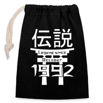 Legend since October 1992 Birthday Gift - Closable cotton gift bag (14x20cm) - black - Front