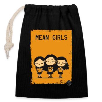 mean girls - Closable cotton gift bag (14x20cm) - black - Front