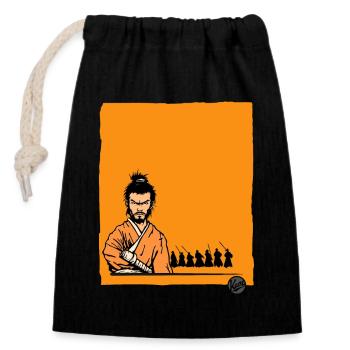 The Deadly Samurai - Closable cotton gift bag (14x20cm) - black - Front