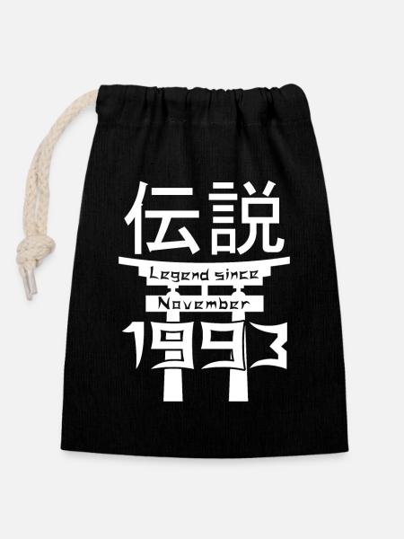 Legend since November 1993 Birthday Gift - Closable cotton gift bag (14x20cm) - black
