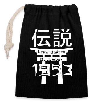 Legend since December 1953 Birthday Gift - Closable cotton gift bag (14x20cm) - black - Front