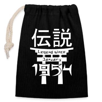 Legend since January 1954 Birthday Gift - Closable cotton gift bag (14x20cm) - black - Front