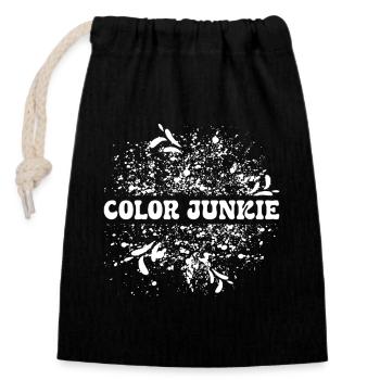 Funny Art Painter Color Junkie Drawing Gifts - Verschließbarer Geschenkbeutel aus Baumwolle (14x20cm) - Schwarz - Vorne