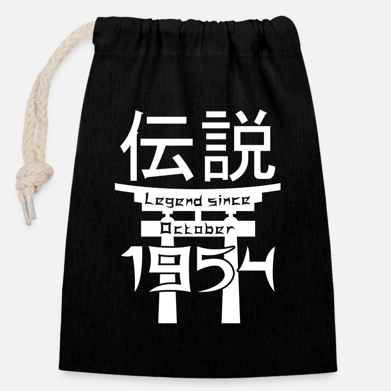 Legend since October 1954 Birthday Gift - Closable cotton gift bag (14x20cm) - black