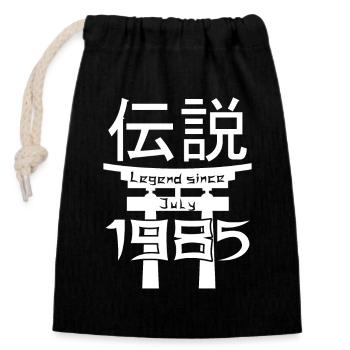Legend since July 1985 Birthday Gift - Closable cotton gift bag (14x20cm) - black - Front