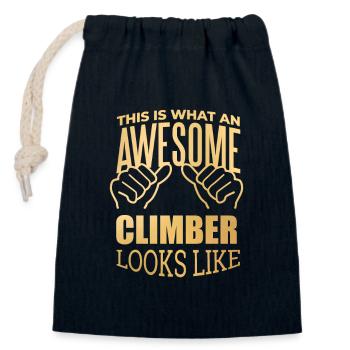 Climbing - Closable cotton gift bag (14x20cm) - navy - Front