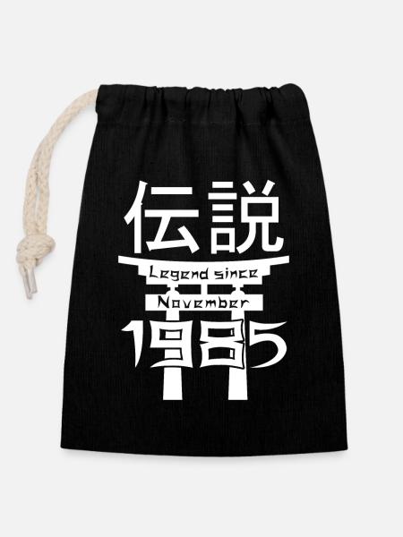 Legend since November 1985 Birthday Gift - Closable cotton gift bag (14x20cm) - black