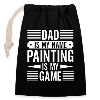 Peintre en bâtiment papa Cadeaux uniques - Sac cadeau en coton avec cordon (14 x 20 cm) - noir - Devant