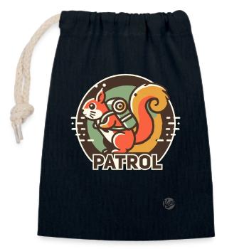 Forest Patrol Camper Squirrel - Closable cotton gift bag (14x20cm) - navy - Front