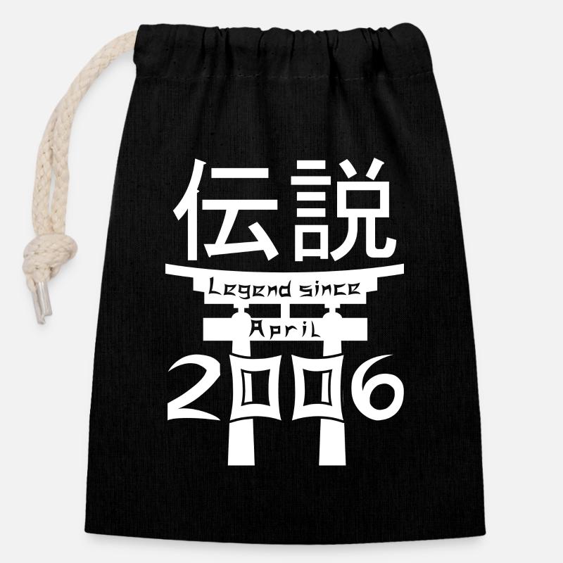 Legend since April 2006 Birthday Gift - Closable cotton gift bag (14x20cm) - black