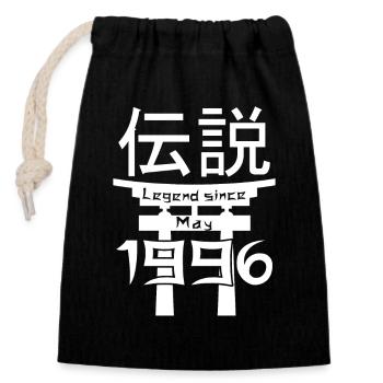 Légende depuis mai 1996 Cadeau d’anniversaire - Sac cadeau en coton avec cordon (14 x 20 cm) - noir - Devant