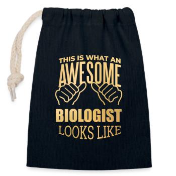 Biologie - Verschließbarer Geschenkbeutel aus Baumwolle (14x20cm) - Navy - Vorne