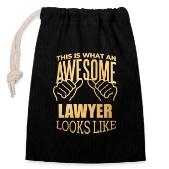 Lawyer - Closable cotton gift bag (14x20cm) - black - Front
