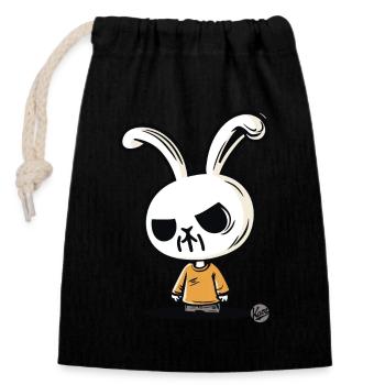 The simple bad bunny - Closable cotton gift bag (14x20cm) - black - Front