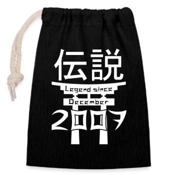 Legend since December 2007 Birthday Gift - Closable cotton gift bag (14x20cm) - black - Front