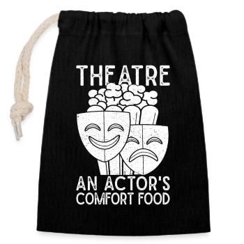 Theater An Actor´s Comfort Food Actor Musical - Verschließbarer Geschenkbeutel aus Baumwolle (14x20cm) - Schwarz - Vorne