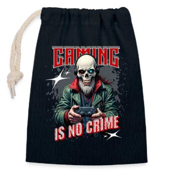 Gaming Ist Kein Verbrechen – Gamer Statement für - Verschließbarer Geschenkbeutel aus Baumwolle (14x20cm) - Navy - Vorne