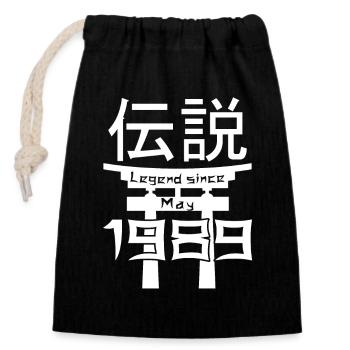 Legend since May 1989 Birthday Gift - Closable cotton gift bag (14x20cm) - black - Front