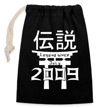 Legend since July 2009 Birthday Gift - Closable cotton gift bag (14x20cm) - black - Front