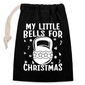 Gym Junkies My Little Bells For Christmas - Closable cotton gift bag (14x20cm) - black - Front