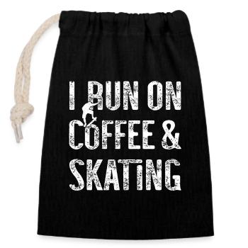 Skateboard Art Pour Garçons Filles Hommes Skateboard Cadeaux - Sac cadeau en coton avec cordon (14 x 20 cm) - noir - Devant