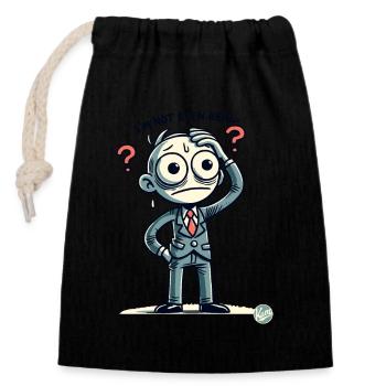 Cartoon Man: I'm Not Even Real - Closable cotton gift bag (14x20cm) - black - Front