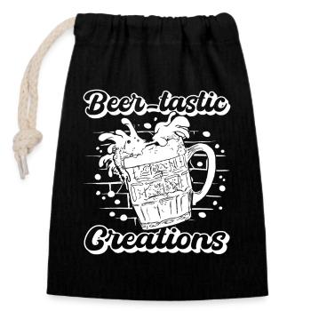 Funny Art Painter Beer-tastic Creations Drawing - Closable cotton gift bag (14x20cm) - black - Front