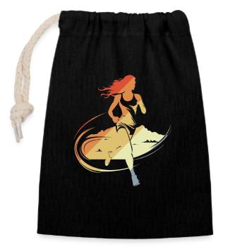 Runner Sketch - Closable cotton gift bag (14x20cm) - black - Front