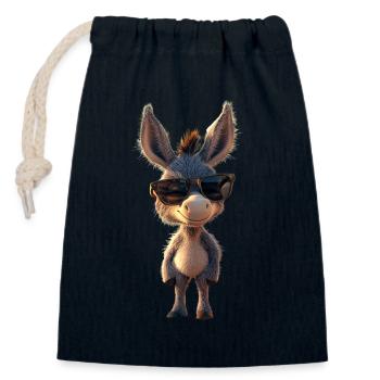 Esel Hausesel Donkey Reiten Stall Liebe Süßer Esel - Verschließbarer Geschenkbeutel aus Baumwolle (14x20cm) - Navy - Vorne