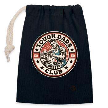 Laundry day in the club of strong fathers - Closable cotton gift bag (14x20cm) - navy - Front