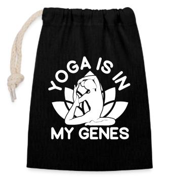 Pilates Enthusiasts Is In My Genes Pilates - Closable cotton gift bag (14x20cm) - black - Front