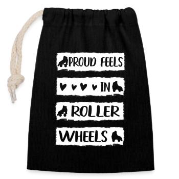 Roller Skating Skate Proud Feels Roller Wheels - Verschließbarer Geschenkbeutel aus Baumwolle (14x20cm) - Schwarz - Vorne