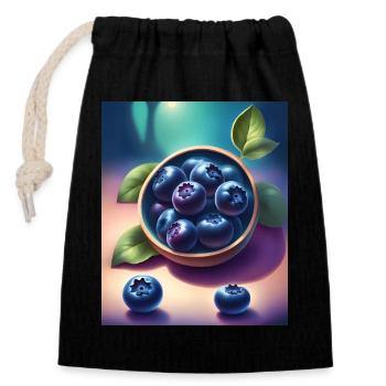 Yummy blueberries - Closable cotton gift bag (14x20cm) - black - Front