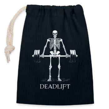 Squelette Soulevé de terre Soulevé de terre Entraînement Gym Cadeau - Sac cadeau en coton avec cordon (14 x 20 cm) - bleu marine - Devant