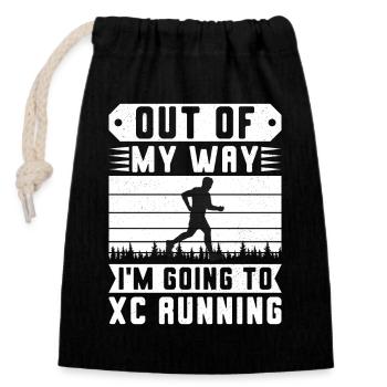 Conception de coureur de cross-country - XC Coach - Course à pied - Sac cadeau en coton avec cordon (14 x 20 cm) - noir - Devant