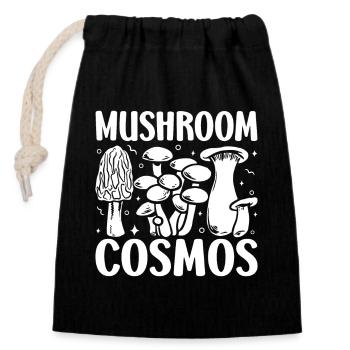 Morel Mushroom Cosmos Mushroom - Verschließbarer Geschenkbeutel aus Baumwolle (14x20cm) - Schwarz - Vorne