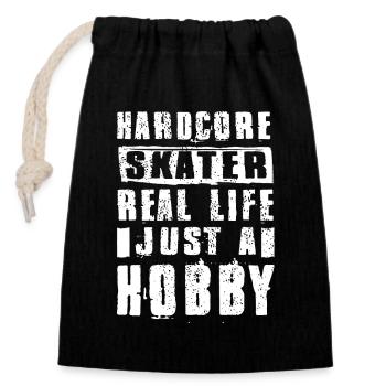 Skateboard Art Pour Garçons Filles Hommes Skateboard Cadeaux - Sac cadeau en coton avec cordon (14 x 20 cm) - noir - Devant