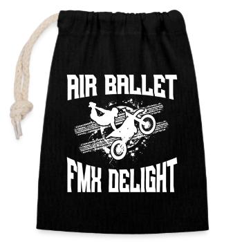 Dirt Bike Rider Air Ballet MX Motocross Supercross - Closable cotton gift bag (14x20cm) - black - Front