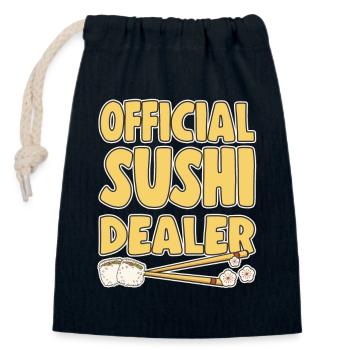 Japanese Food Lover Official Sushi Dealer - Closable cotton gift bag (14x20cm) - navy - Front
