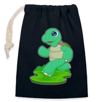 Turtle Jogger Jogging Sport - Sac cadeau en coton avec cordon (14 x 20 cm) - bleu marine - Devant