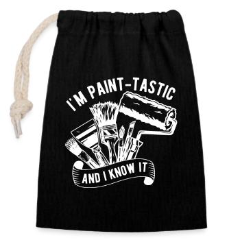 Funny Art Painter I´m Paint-Tastic Drawing Gift - Verschließbarer Geschenkbeutel aus Baumwolle (14x20cm) - Schwarz - Vorne