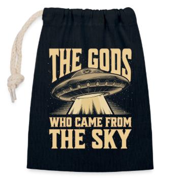 "The Gods Who Came From The Sky" - Alien Visitors - Closable cotton gift bag (14x20cm) - navy - Front